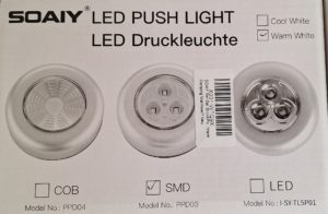 Soaiy LED-Puck Verpackung Vorderseite